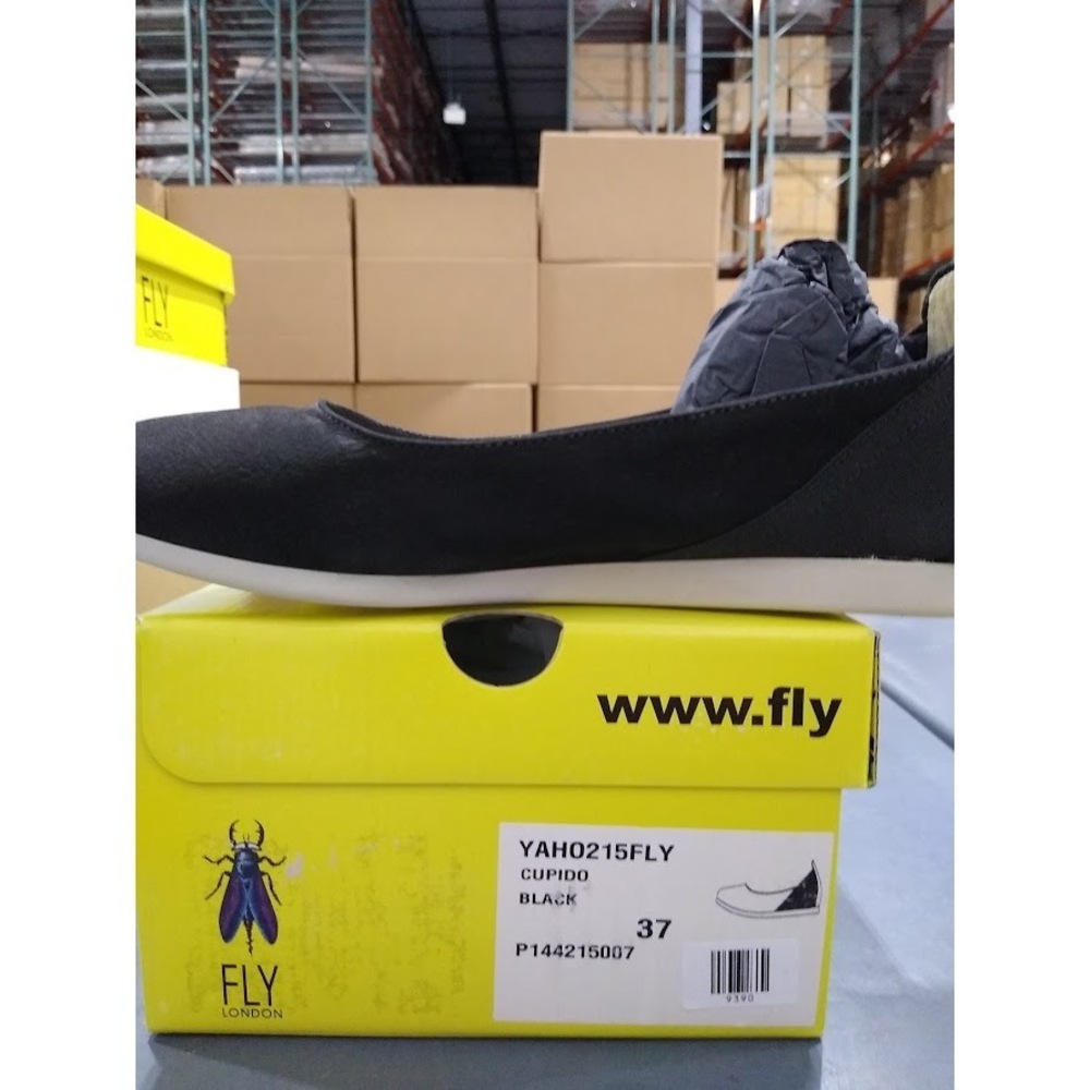 FLY London Leather Slip-on Shoes Yaho Black, 37